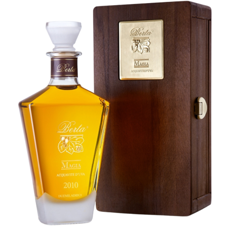 Berta Magia Acquavite d'uva Distillerie Berta cassa legno cl.70